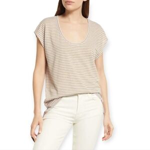 Madewell U-neck Linen Blend T-Shirt Xs